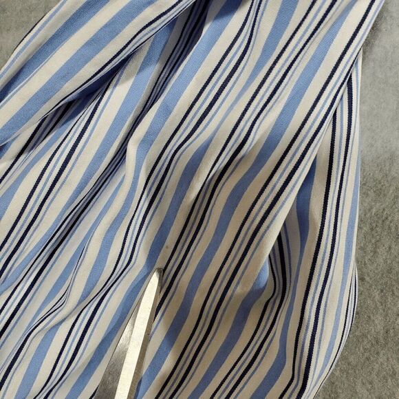 Ralph Lauren Shirt Mens 17.5 White Blue Striped Dress Classic Fit Button Down - Picture 3 of 10